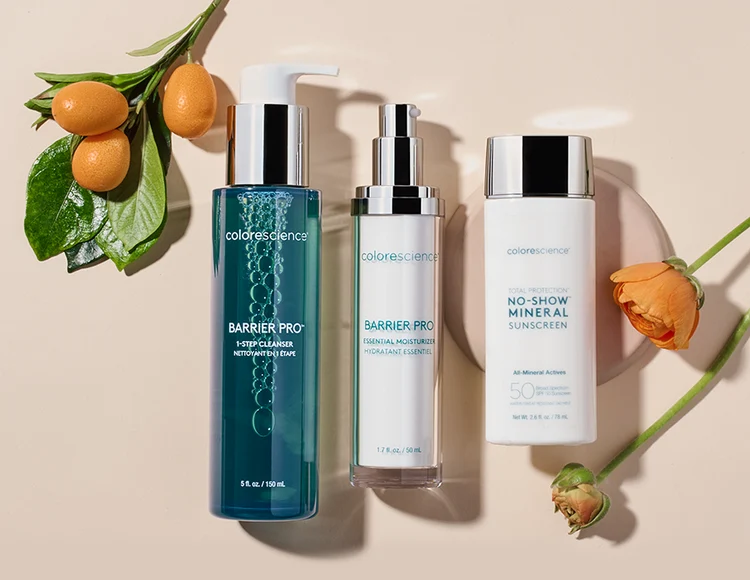 Barrier Pro 1-Step Cleanser, Barrier Pro Essential Moisturizer and Total Protection No-Show Mineral Sunscreen SPF 50